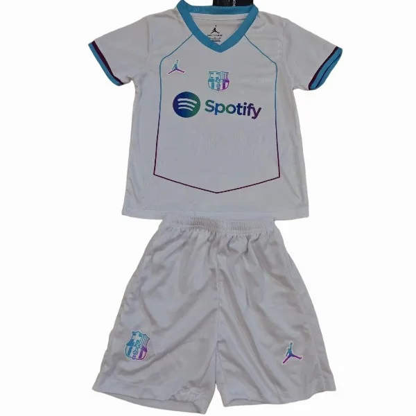 FC Barcelona Kinder Set 2026 2027 Weiß - FC Barcelona Kinder Günstig | trikotfussballshop