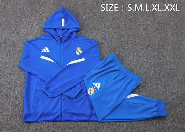 Real Madrid Trainingsanzüge Sweatshirt 2025 2026 Blau - Real Madrid Trainingsanzüge Günstig | trikotfussballshop