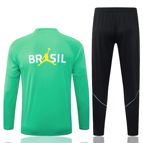 Brasilien Trainingsanzüge Sweatshirt 2026 Grün - Brasilien Trainingsanzüge Günstig | trikotfussballshop