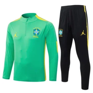 Brasilien Trainingsanzüge Sweatshirt 2026 Grün - Brasilien Trainingsanzüge Günstig | trikotfussballshop