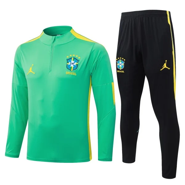 Brasilien Trainingsanzüge Sweatshirt 2026 Grün - Brasilien Trainingsanzüge Günstig | trikotfussballshop