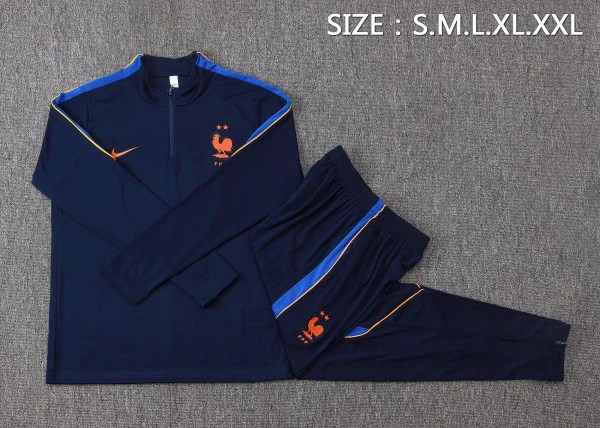 Frankreich Trainingsanzüge Sweatshirt 2026 Blau - Frankreich Trainingsanzüge Günstig | trikotfussballshop