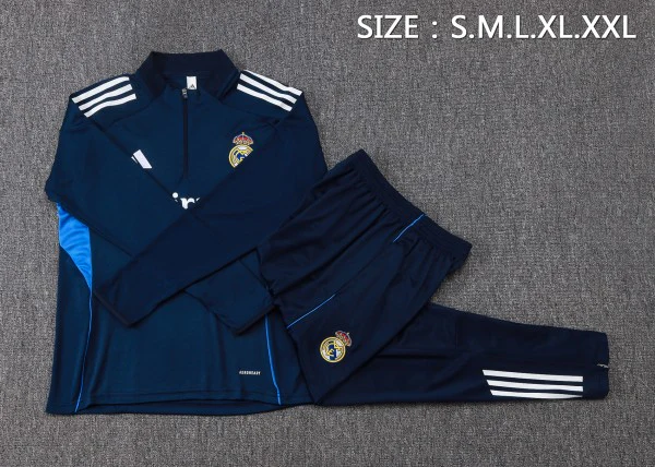 Real Madrid Trainingsanzüge Sweatshirt 2025 2026 Blau - Real Madrid Trainingsanzüge Günstig | trikotfussballshop