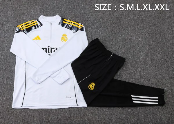 Real Madrid Trainingsanzüge Sweatshirt 2025 2026 Weiß - Real Madrid Trainingsanzüge Günstig | trikotfussballshop