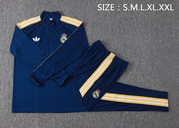 Real Madrid Trainingsanzüge Sweatshirt 2026 2027 Blau - Real Madrid Trainingsanzüge Günstig | trikotfussballshop