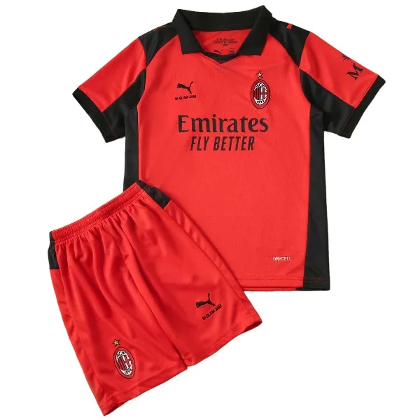 AC Mailand Kinder Set 2025 2026 Schwarz - AC Mailand Kinder Günstig | trikotfussballshop