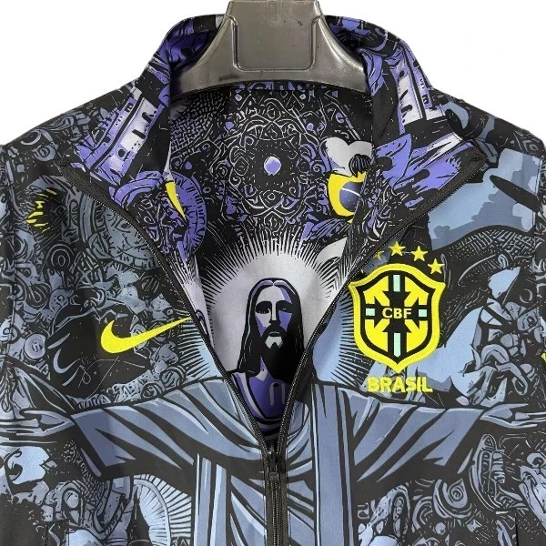 Brasilien Trainingsanzüge Windbreaker 2026 Grau - Brasilien Trainingsanzüge Günstig | trikotfussballshop