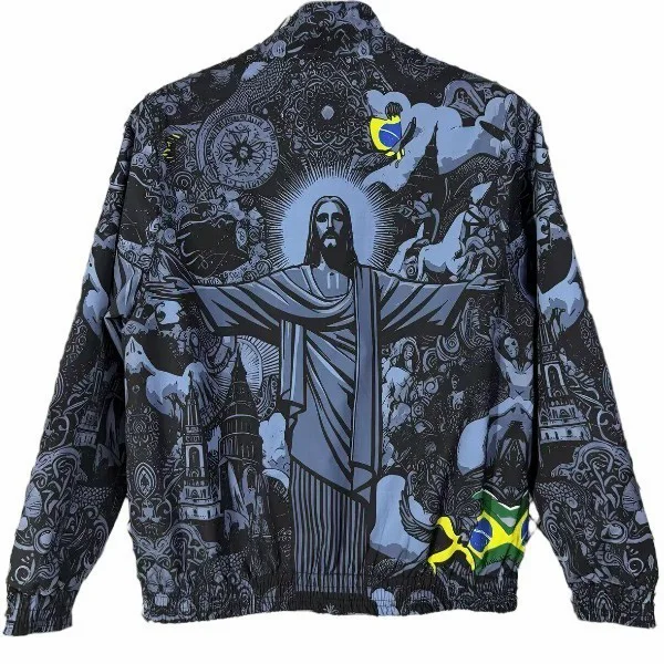 Brasilien Trainingsanzüge Windbreaker 2026 Grau - Brasilien Trainingsanzüge Günstig | trikotfussballshop